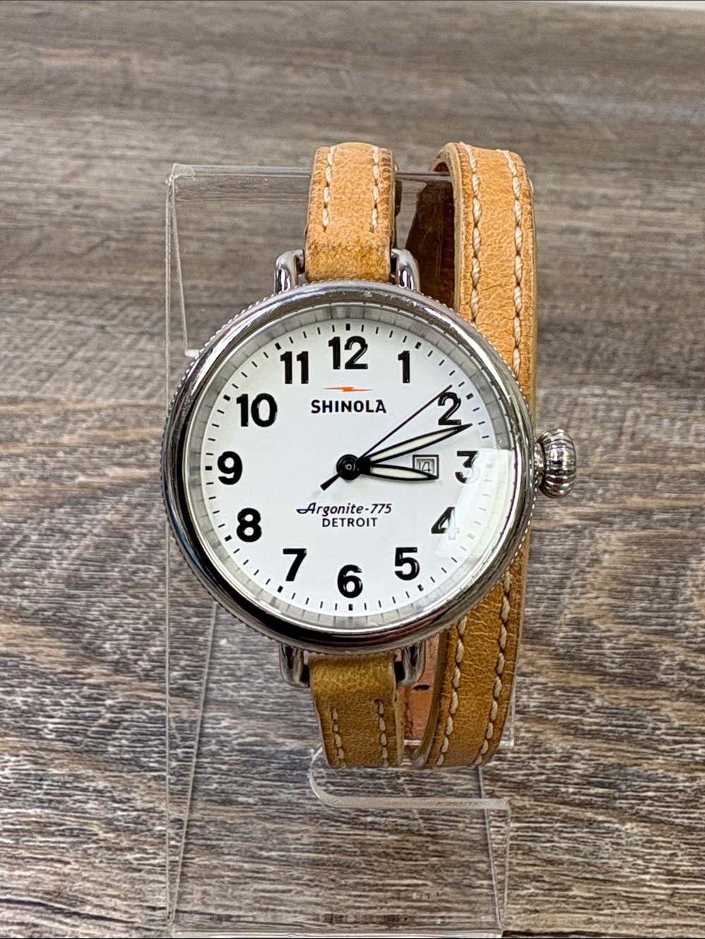 Shinola The Birdy 34mm Argonite-775 White Dial Leather Watch Women’s